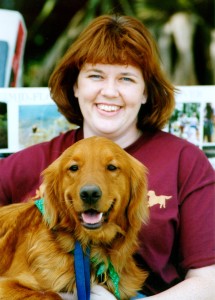 volunteer with her golden