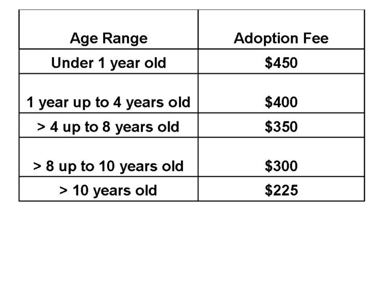 revised adoption fees flat Feb 2017 Golden Retriever Rescue of Mid