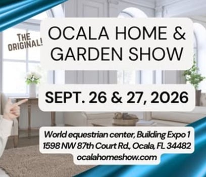 Signage for the Ocala Home and Garden show in Sept, 2026.